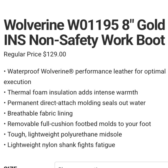 WOLVERINE 💦WATERPROOF 8" WORK BOOT 🥾SIZE 10, NEW WITH TAGS, SOFT TOE LEATHER - Picture 6 of 6